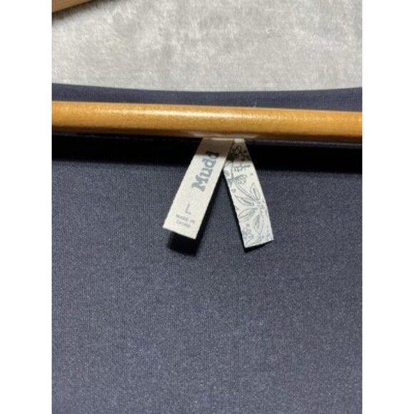 NWT Mudd Women's Large Navy Floral Lace Up Drop Shoulder Dress - Picture 5 of 12